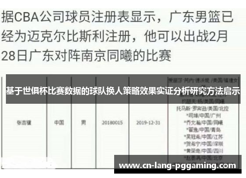基于世俱杯比赛数据的球队换人策略效果实证分析研究方法启示